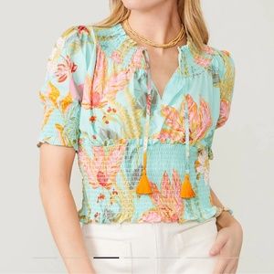 Tropical floral blouse